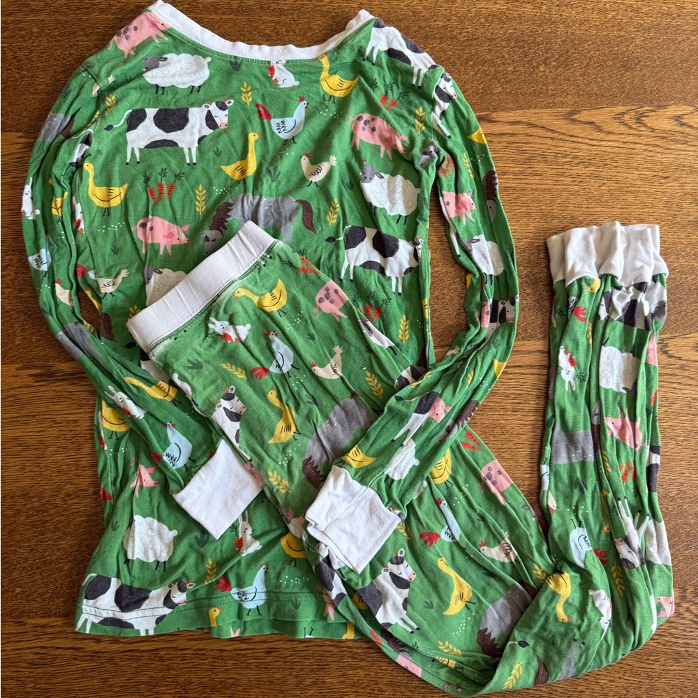 Little Sleepies Green Farm Animals Two Piece Set